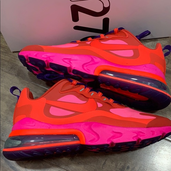 NIKE AIR MAX 270 REACT Mystic Red/Bright Crimson - Picture 15 of 16